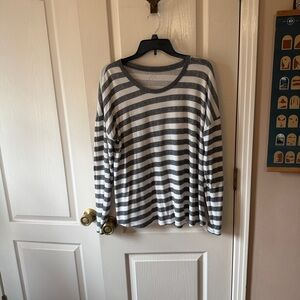 A4 Maurice’s Striped Charcoal and Light Gray Top